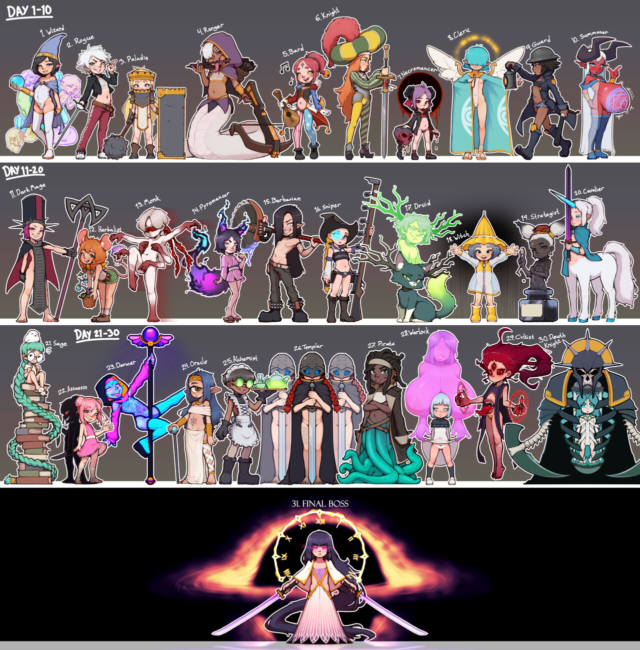 Lolitober 2023 Character Designs page 1 full