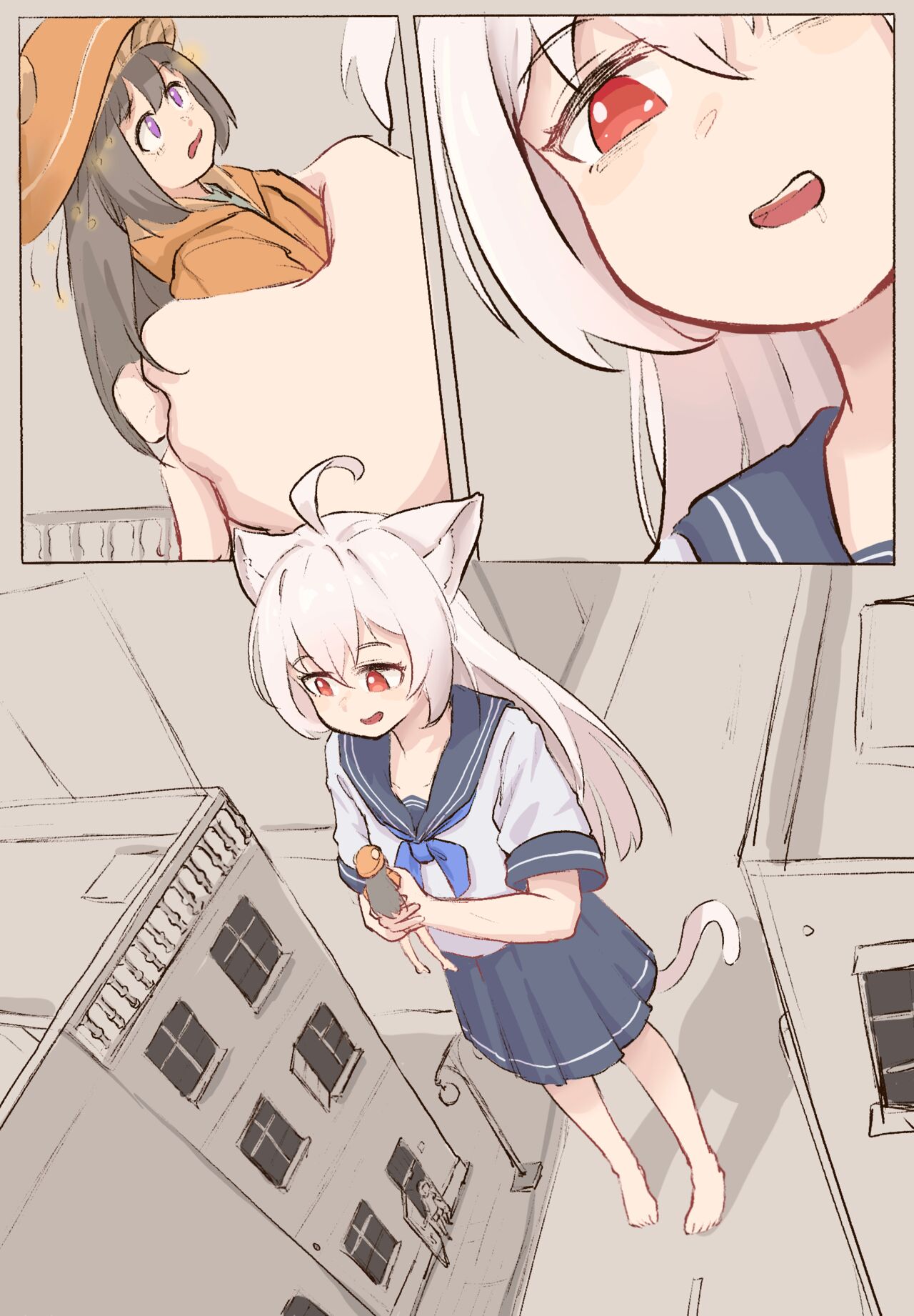 White cat's small meal page 1 full