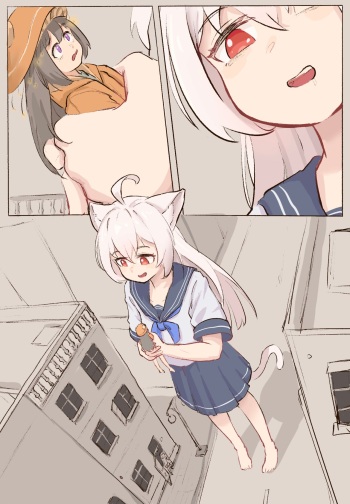 White cat's small meal cover
