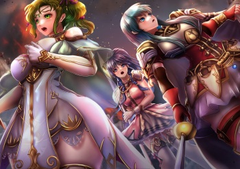 Petrification of the Sacred Stones Heroines and FE Blazing Sword defeated heroines sample images cover