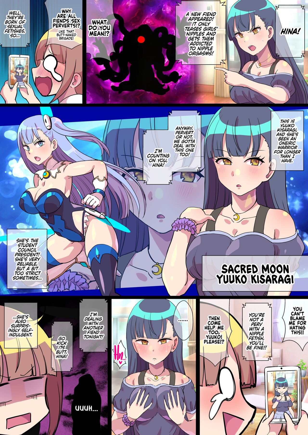 Mugen Senki Sacred Twin -Taiketsu! Chikubi Ijiri Kaijin!! Watashi Cliha Nandesu kedo!?- | Sacred Twins page 3 full