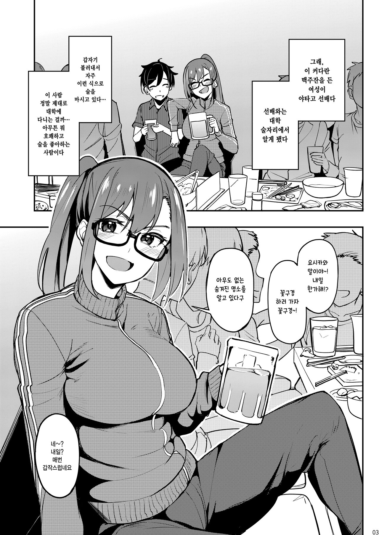 Yoidore Hanamizake - Daigaku no Senpai to Ohanami Deisui Sex | 술주정꾼 꽃구경 술 - 대학 선배와 꽃구경 만취 섹스 page 2 full
