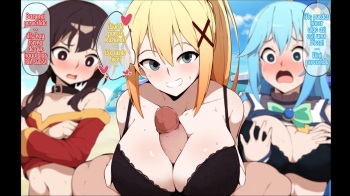 Vacaciones en la playa con Aqua, Megumin y Darkness cover