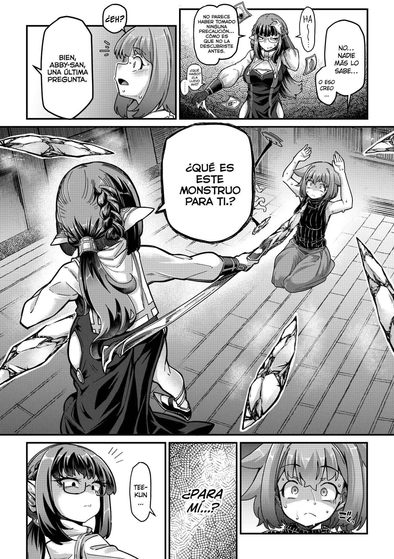 Senshi-chan to Shokushu-kun Ch. 4 Zainin  Abi-chan to Tanenashi T-kun | La guerrera y el tentáculo Cap 04 Abby la pecadora y Tee-kun el estéril page 4 full