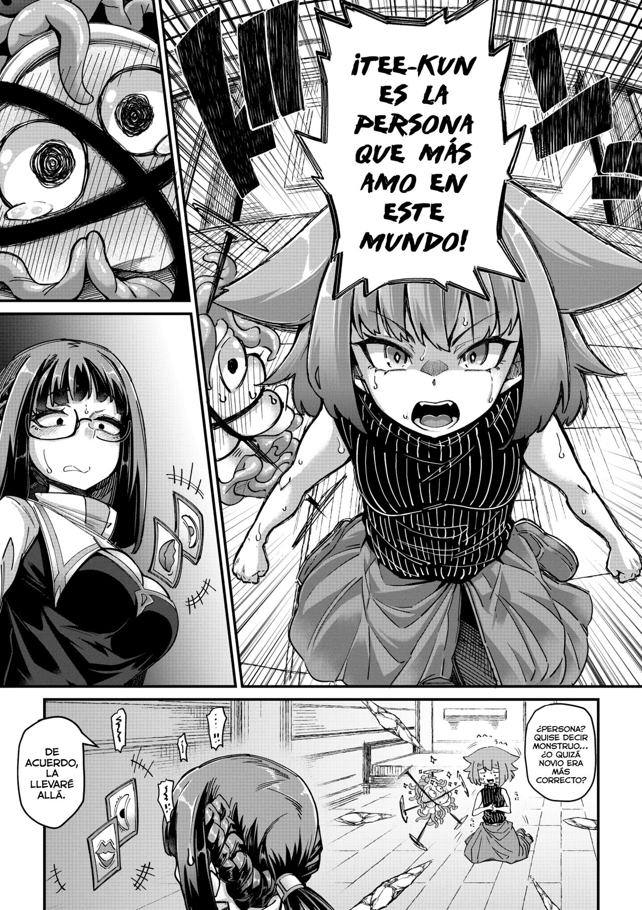 Senshi-chan to Shokushu-kun Ch. 4 Zainin  Abi-chan to Tanenashi T-kun | La guerrera y el tentáculo Cap 04 Abby la pecadora y Tee-kun el estéril page 5 full
