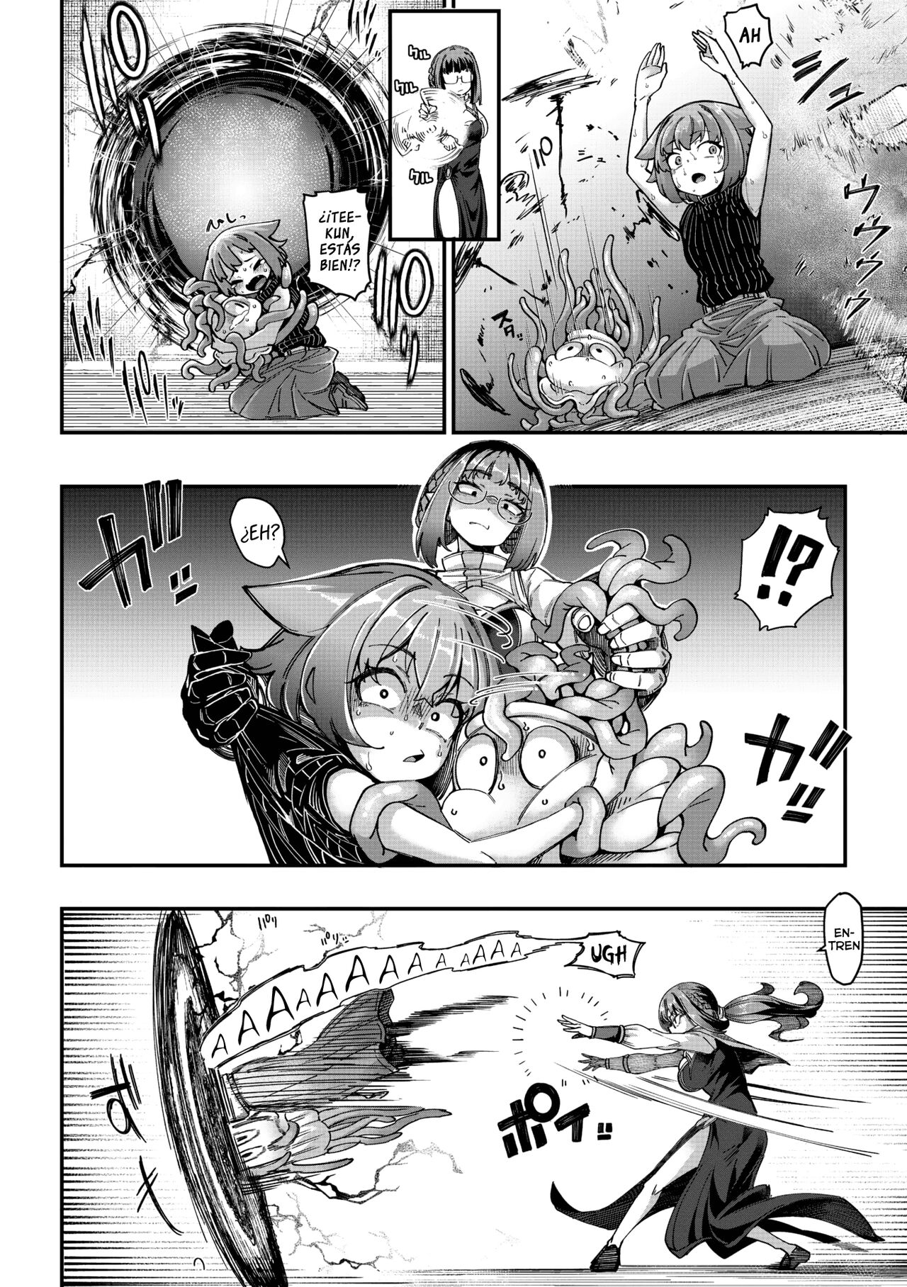 Senshi-chan to Shokushu-kun Ch. 4 Zainin  Abi-chan to Tanenashi T-kun | La guerrera y el tentáculo Cap 04 Abby la pecadora y Tee-kun el estéril page 6 full