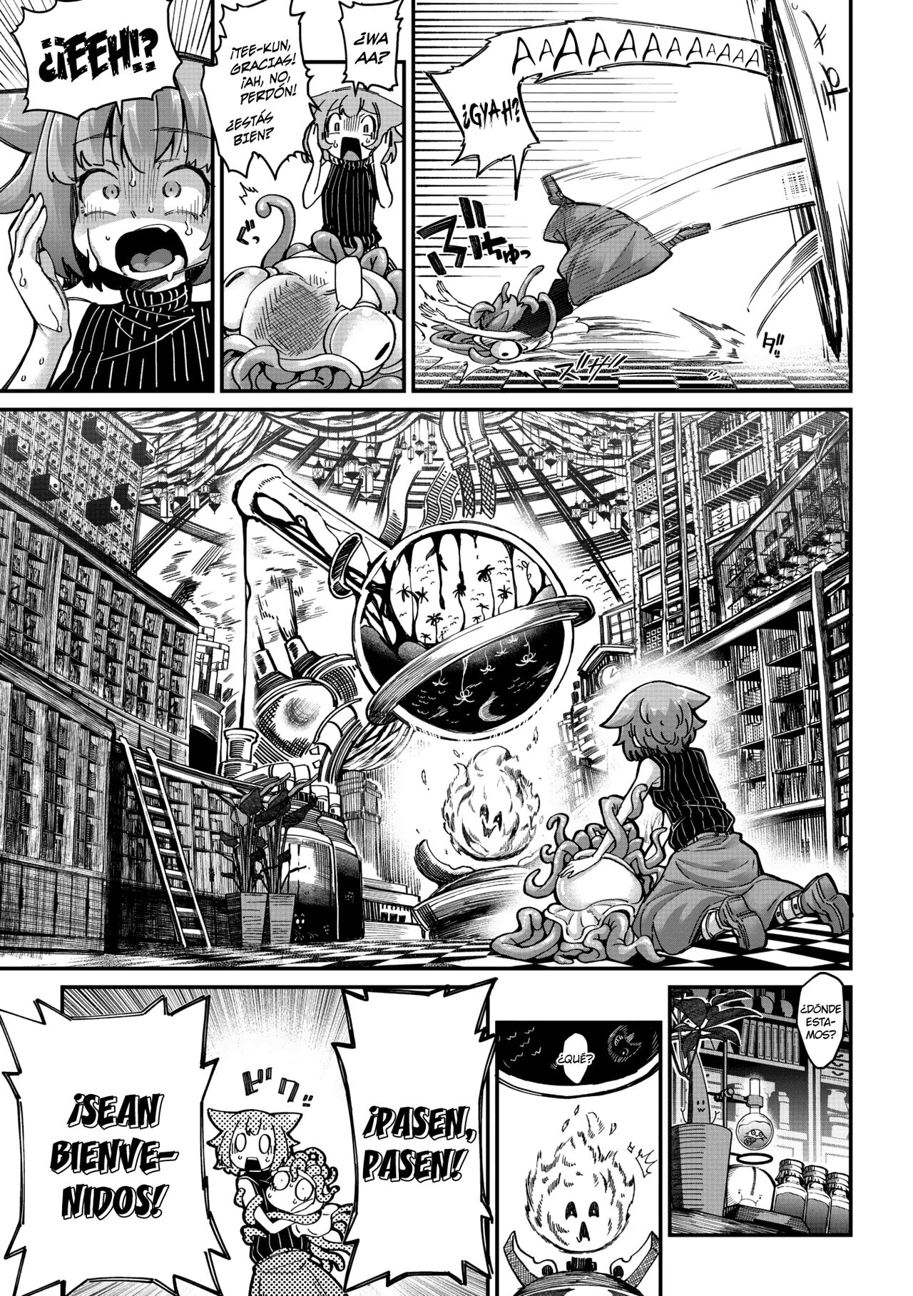 Senshi-chan to Shokushu-kun Ch. 4 Zainin  Abi-chan to Tanenashi T-kun | La guerrera y el tentáculo Cap 04 Abby la pecadora y Tee-kun el estéril page 7 full