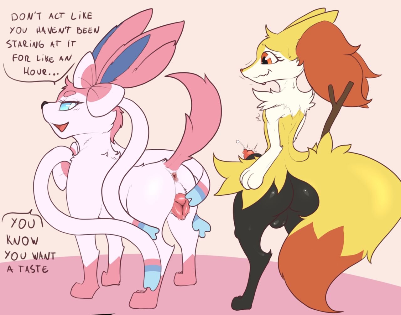 Mischievous Sylveon and Horny Braixen by Unusualmatias page 1 full