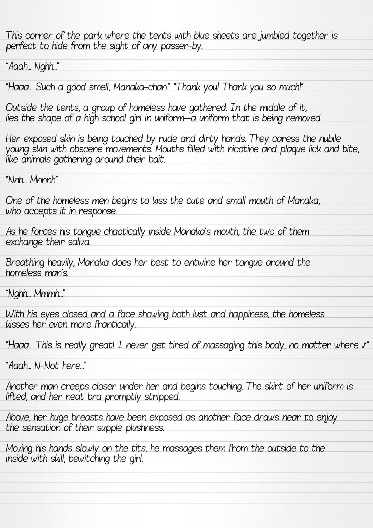 Misuke's Short Stories 6 - Manaka &amp; the Homeless page 4 full