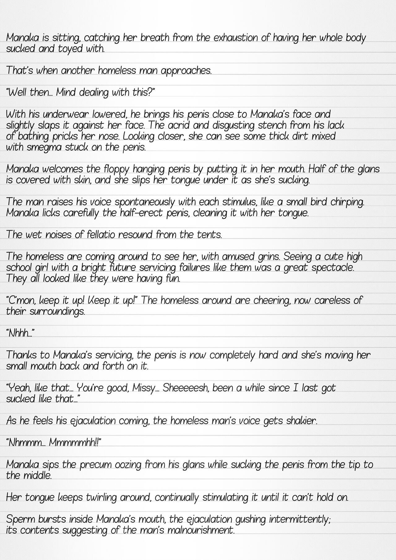 Misuke's Short Stories 6 - Manaka &amp; the Homeless page 8 full