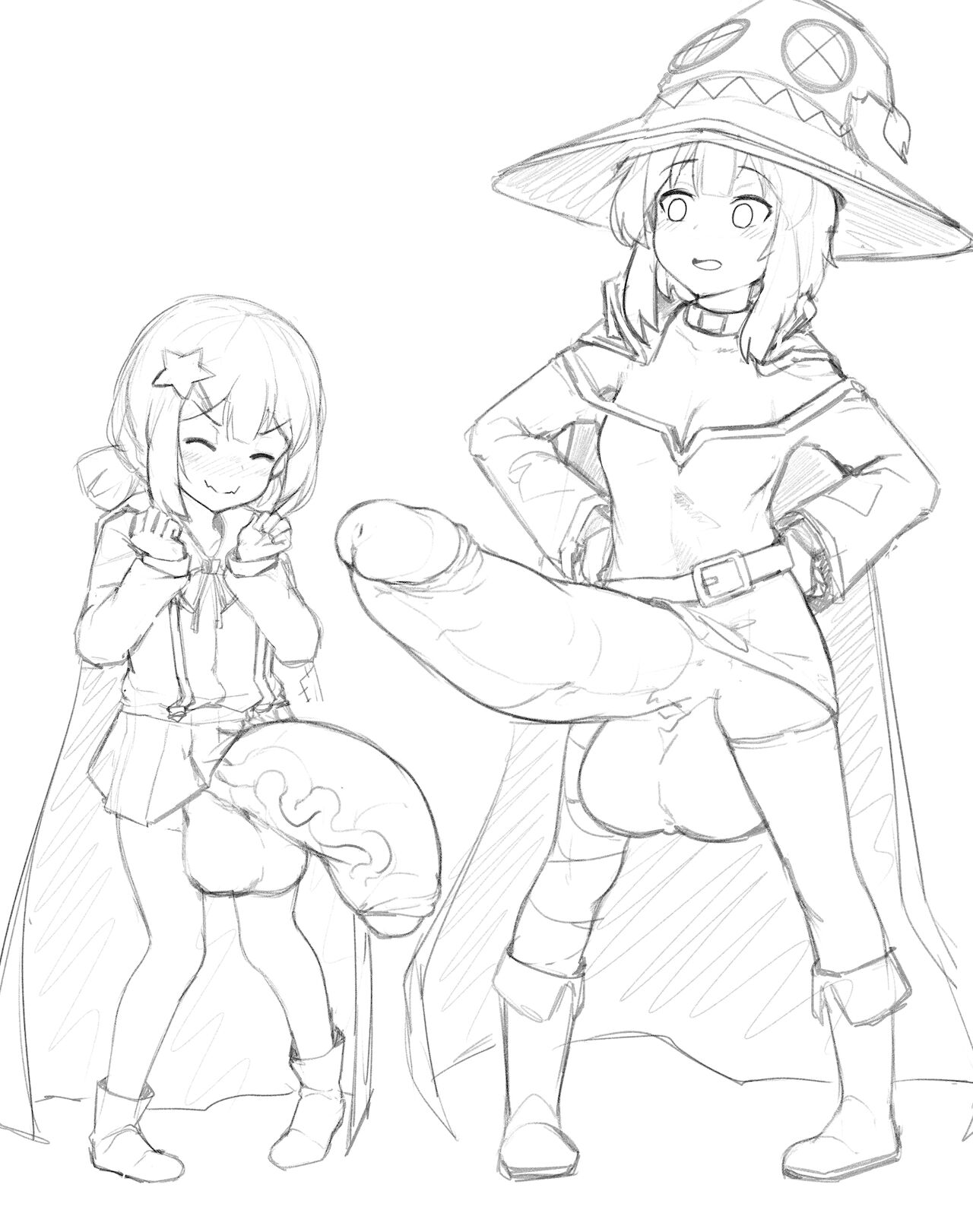 Futa Megumin x Futa Komekko Dick Size Comparison page 7 full
