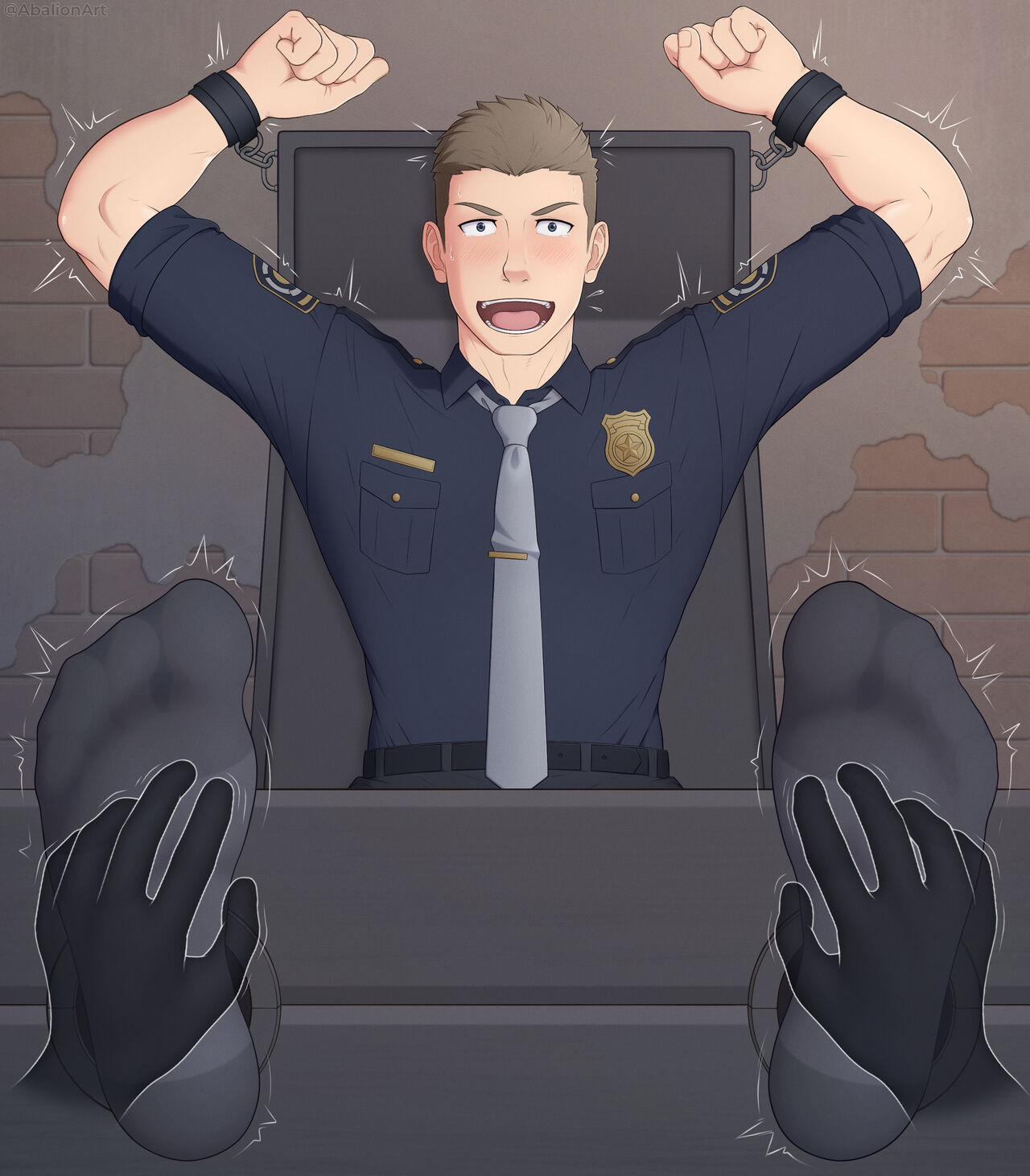 Tickled Police Officer CG Set page 3 full