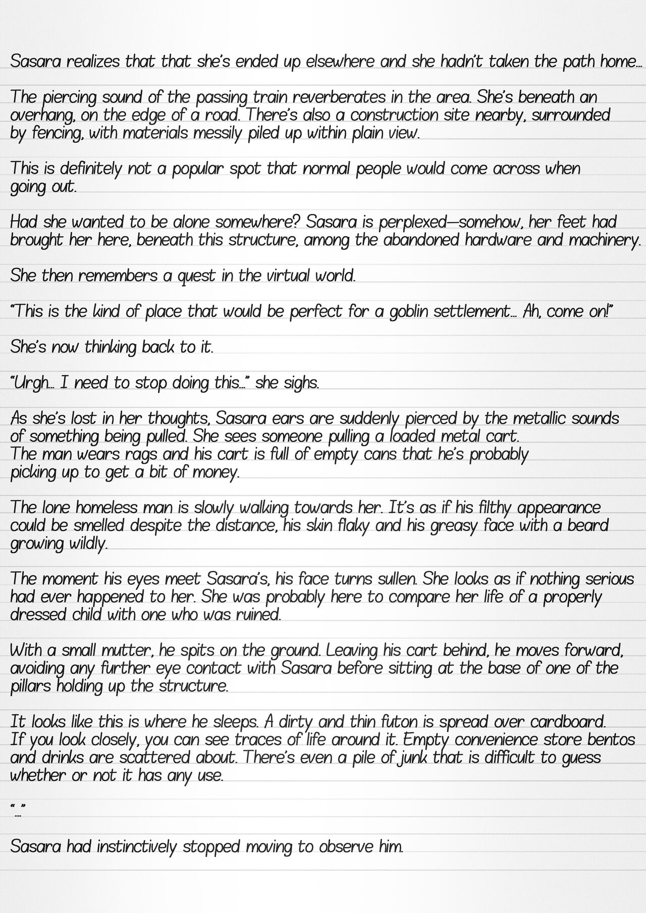 Misuke's Short Stories 12 - Sasara &amp; The Homeless page 3 full