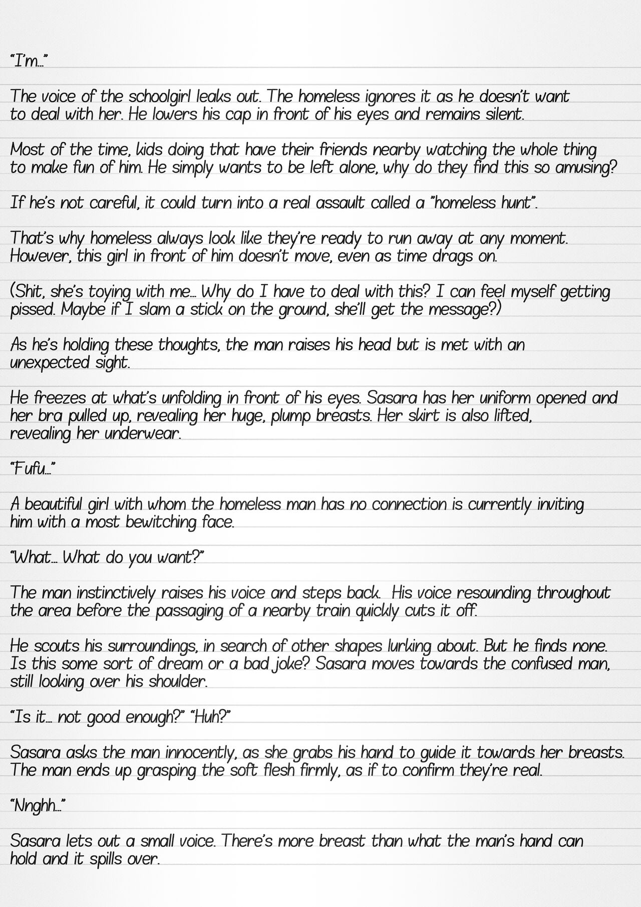 Misuke's Short Stories 12 - Sasara &amp; The Homeless page 5 full