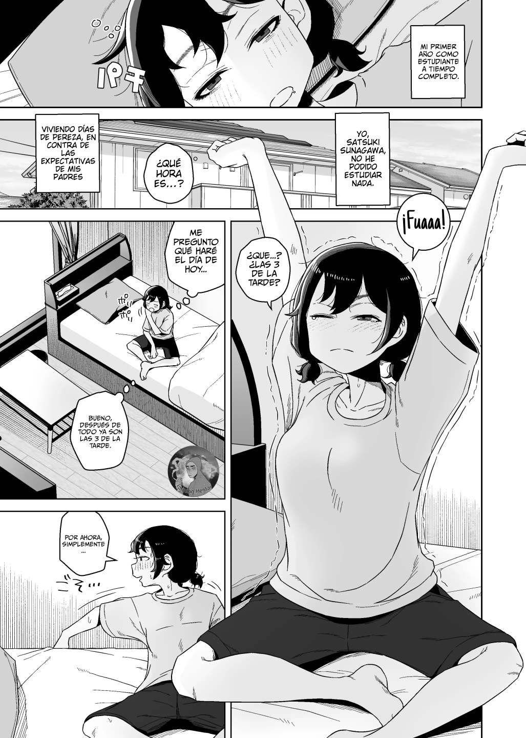 Onanie Izon Jidaraku Joshi wa Shounen no Onanie o Nozokimisuru. | Una chica autocrítica y adicta a la masturbación observa a un chico masturbarse. page 3 full