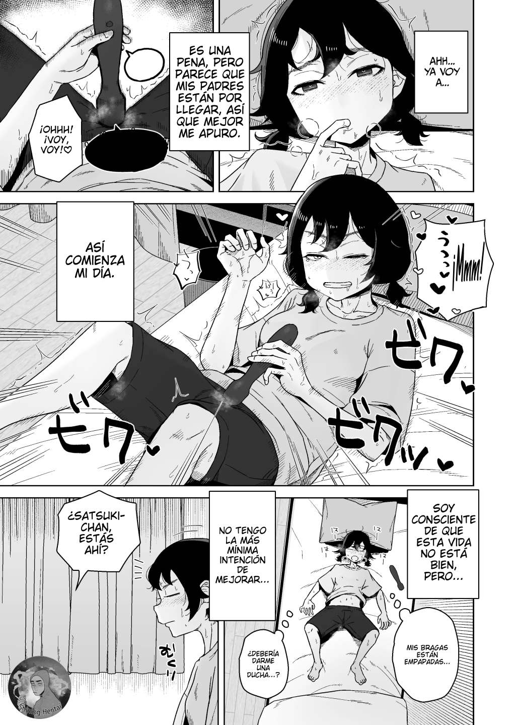 Onanie Izon Jidaraku Joshi wa Shounen no Onanie o Nozokimisuru. | Una chica autocrítica y adicta a la masturbación observa a un chico masturbarse. page 5 full