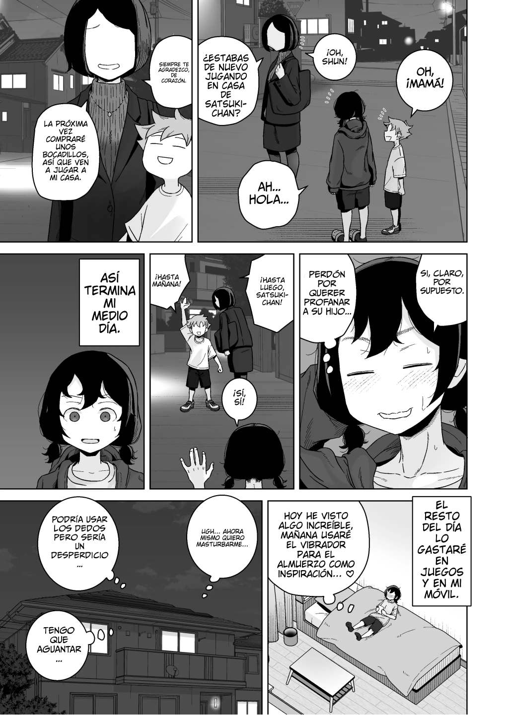 Onanie Izon Jidaraku Joshi wa Shounen no Onanie o Nozokimisuru. | Una chica autocrítica y adicta a la masturbación observa a un chico masturbarse. page 9 full