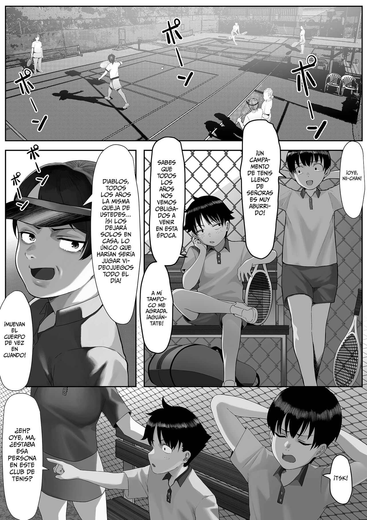 Mama-san Tennis Gasshuku ni Tsuiteitta Ero Kyoudai page 2 full