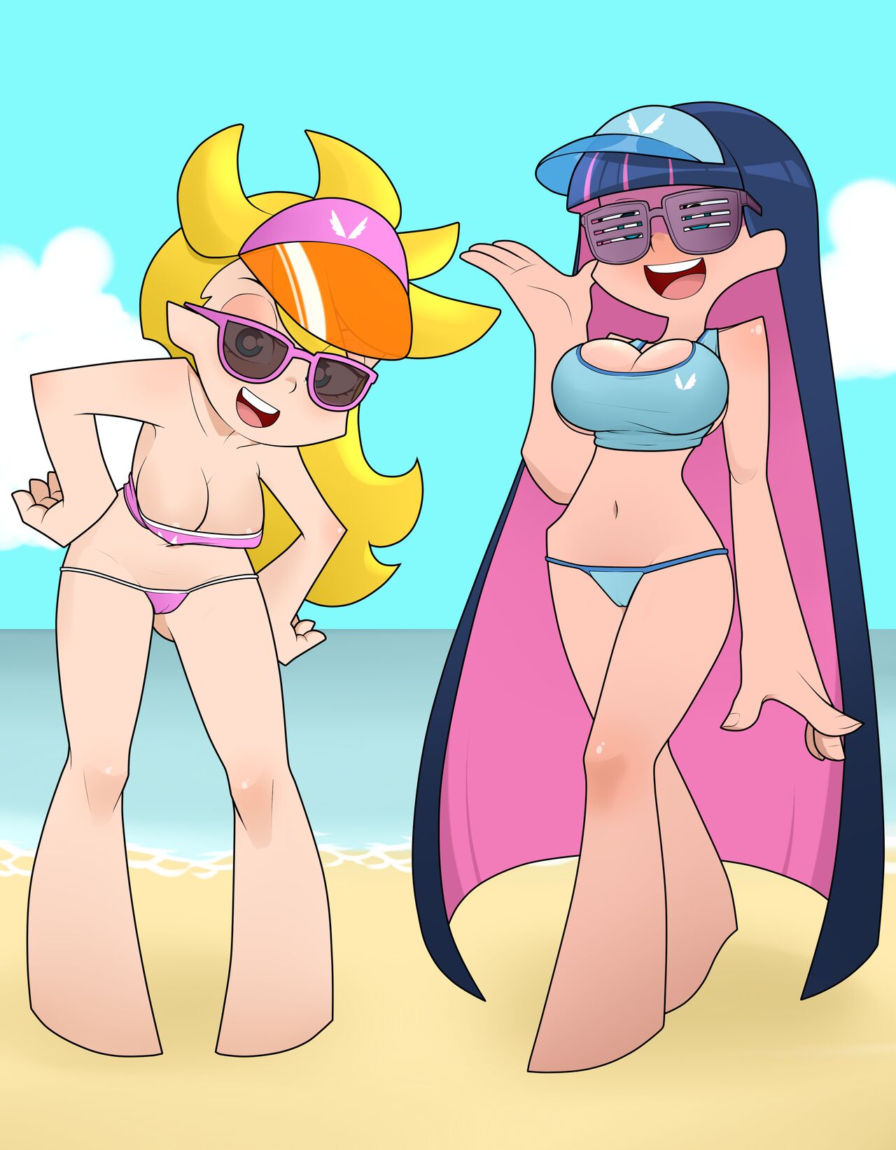 Panty and Stocking Sunbathe: Tanned by the Titanesses! page 2 full