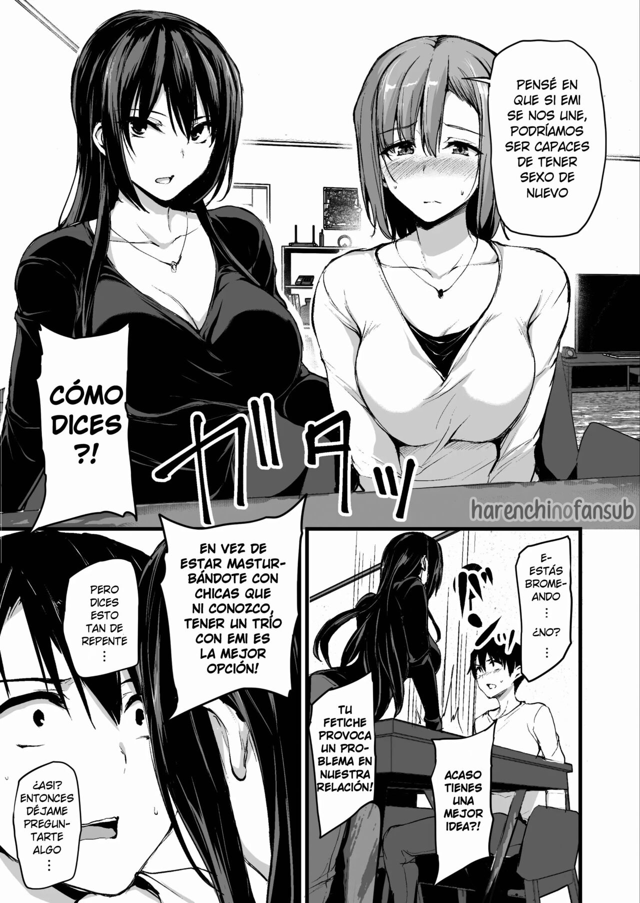 Kyonyuu ga Futariinai to Bokkishinai Otto no Tame ni Tomodachi o Tsuretekita Tsuma Ch.1 | No se me para sin un par de Grandes Tetas, asi que mi Esposa trajo una Amiga cap.1 page 7 full
