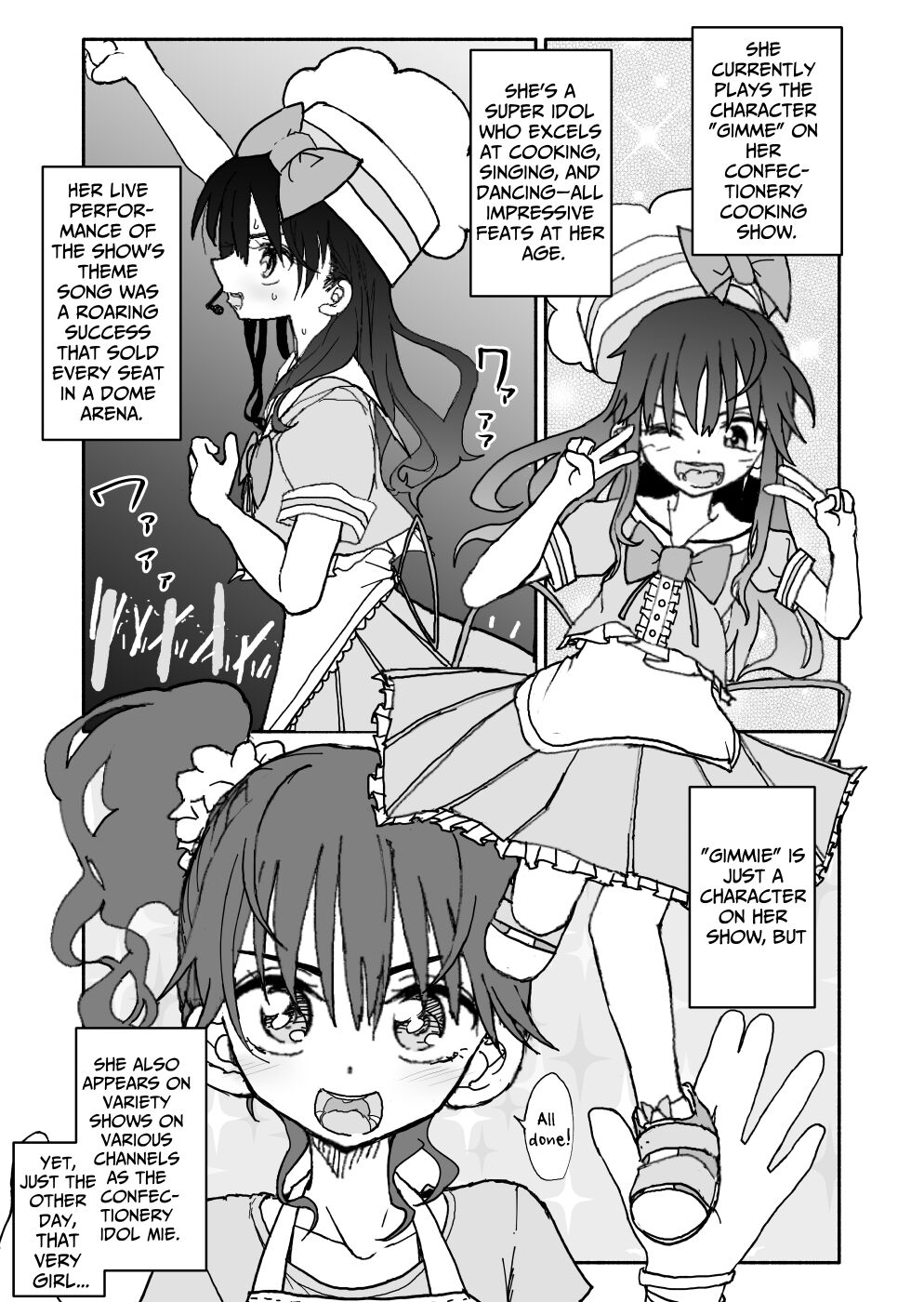 Okashi Tsukuri Idol Gimi! Ecchi na Himitsu no Tokkun Manga | Confectionery Idol Gimmie! Naughty Secret Training Manga page 7 full