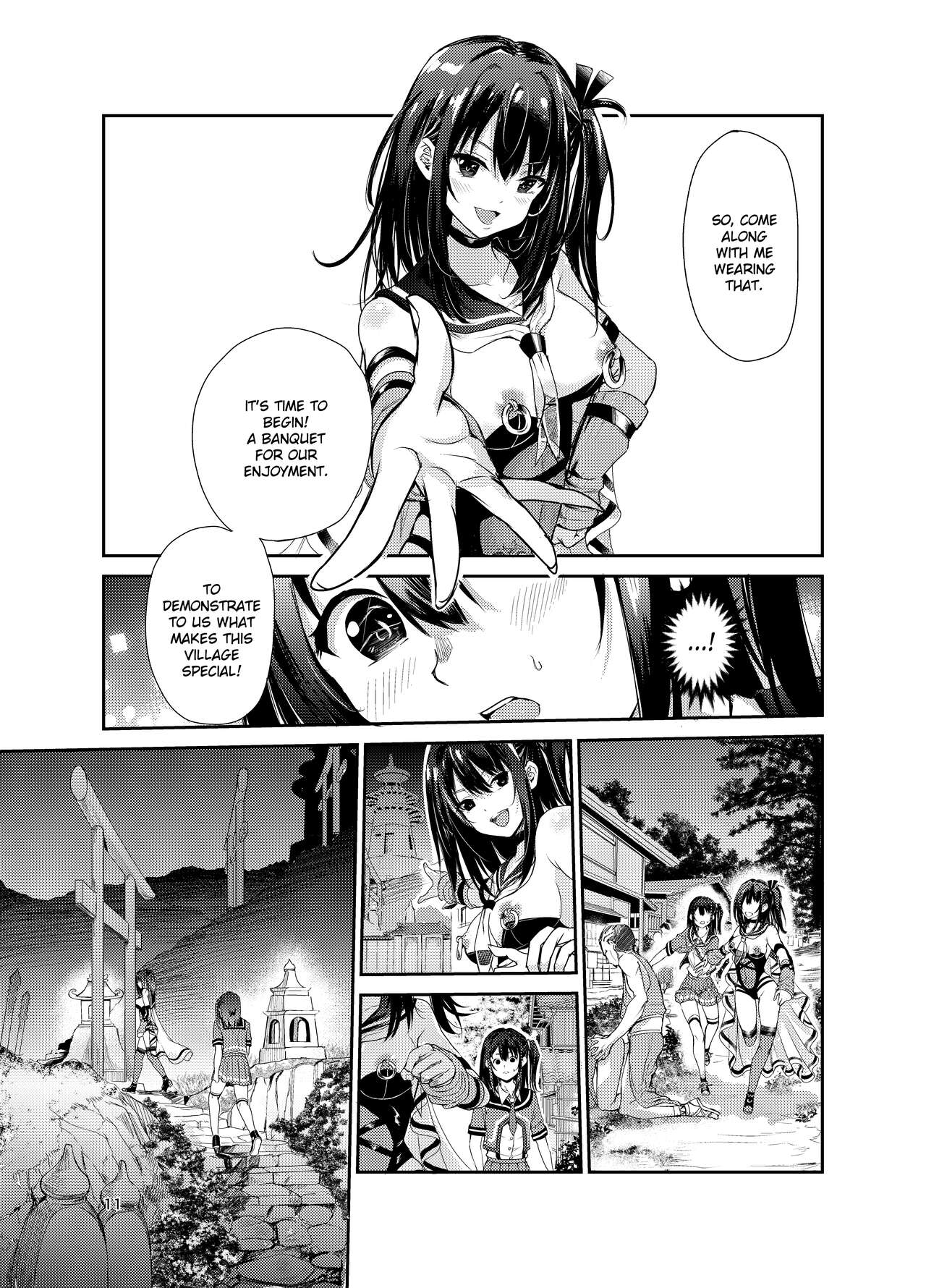 Tsuyagari Mura 7 ~Kareshi o Mamoru Tame Hikyou no Mura de Kyousei Gohoushi &amp; NTR Sex~ page 10 full