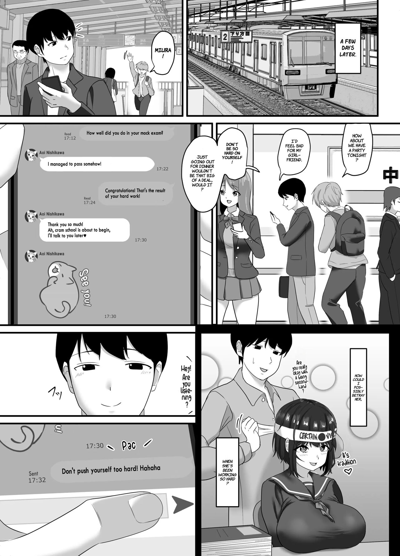 Ochi Muku ~Enkyori Renaichuu no Seijun Kanojo ga Charao ni Yogosareru Hanashi~ | Corrupted Innocence - A story about a long-distance, pure and innocent girlfriend being defiled by a playboy. page 7 full