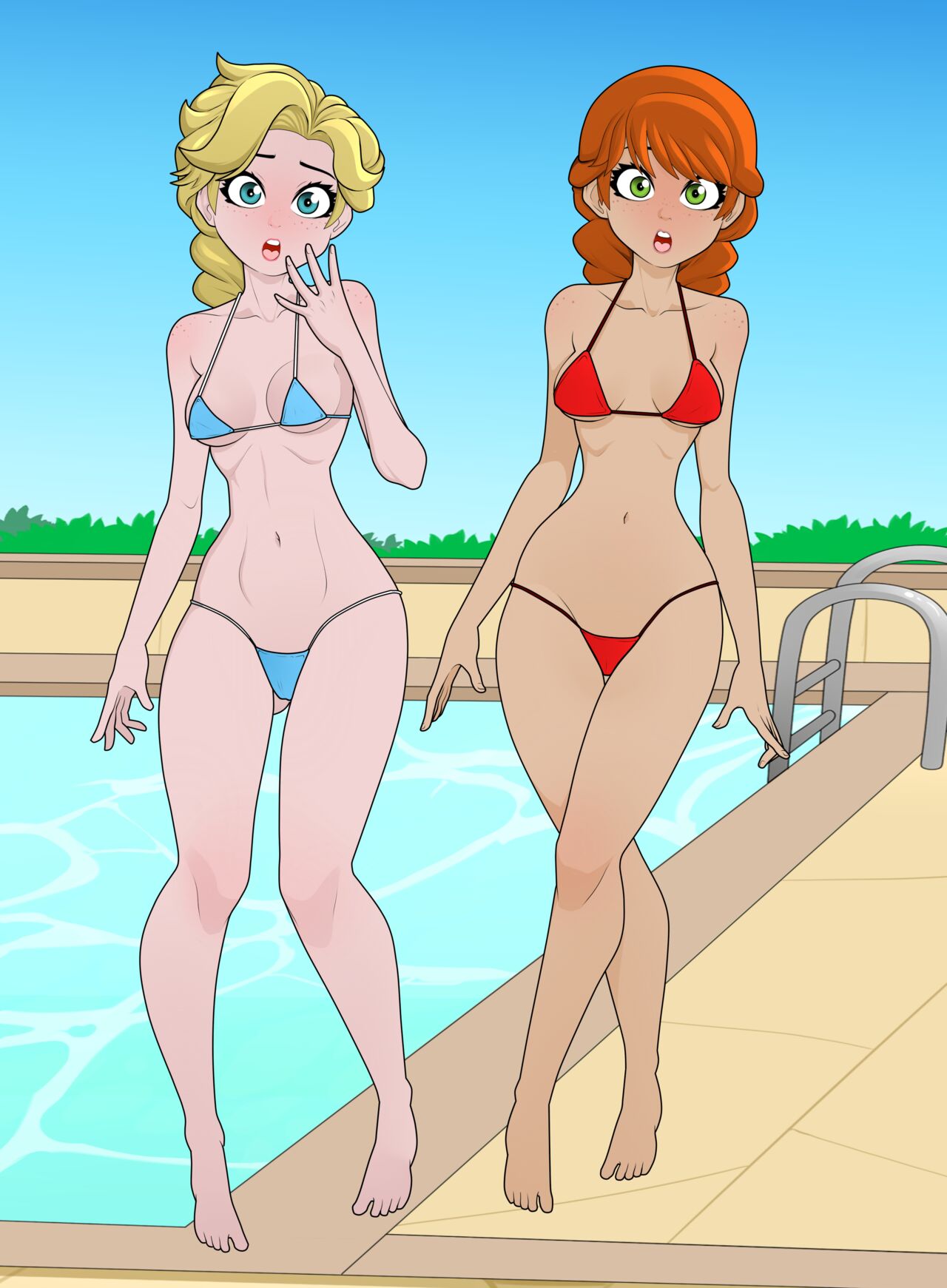 Elsa and Anna Get Sunkissed! page 1 full