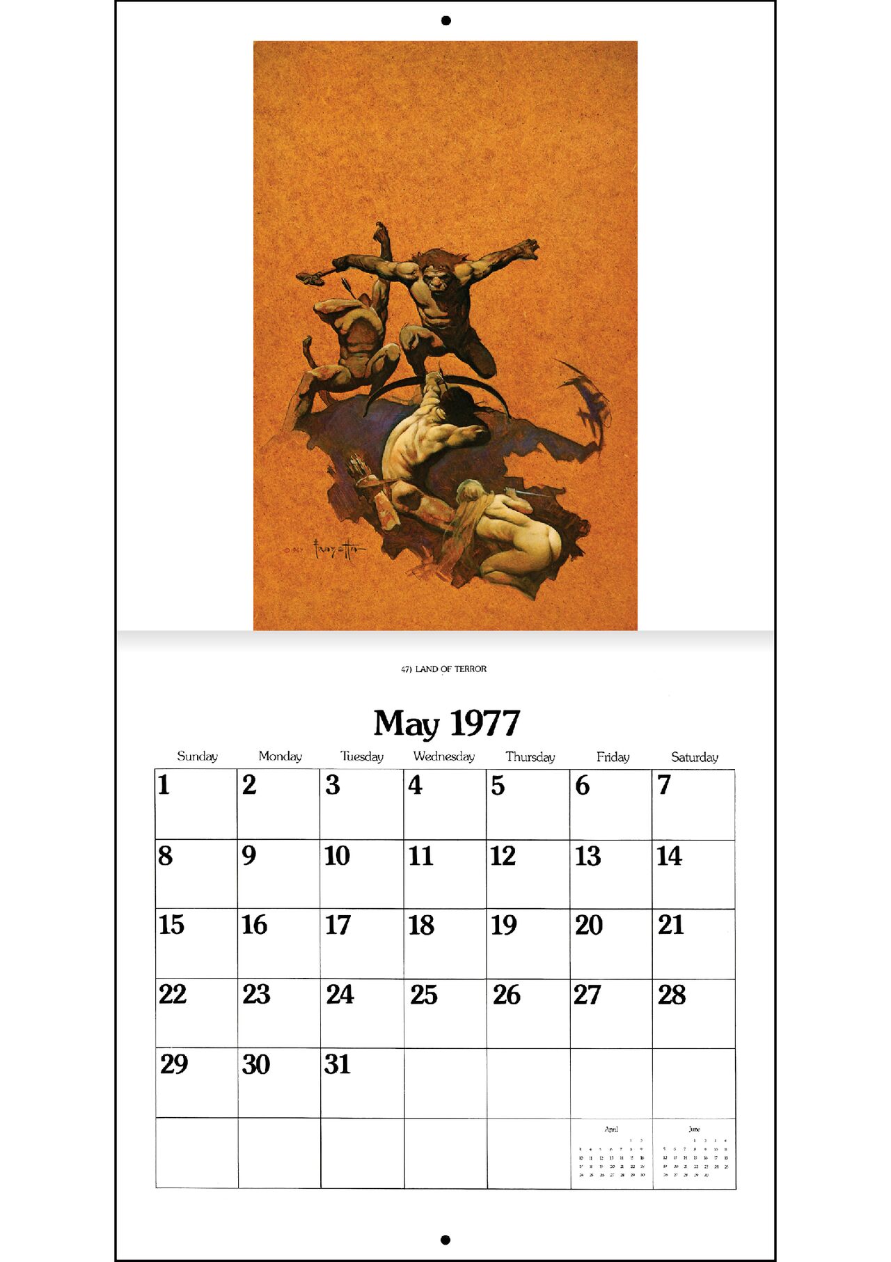 The 1977 Frank Frazetta Calendar page 6 full