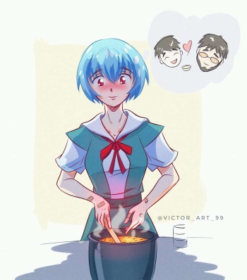 Evangelion fan art &amp; official art cover