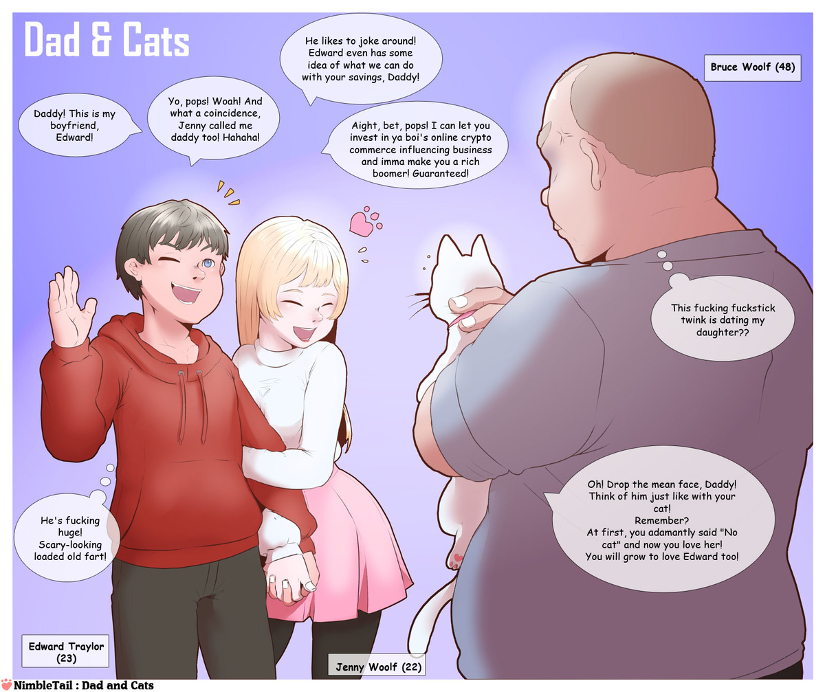 Dad &amp; Cats page 1 full