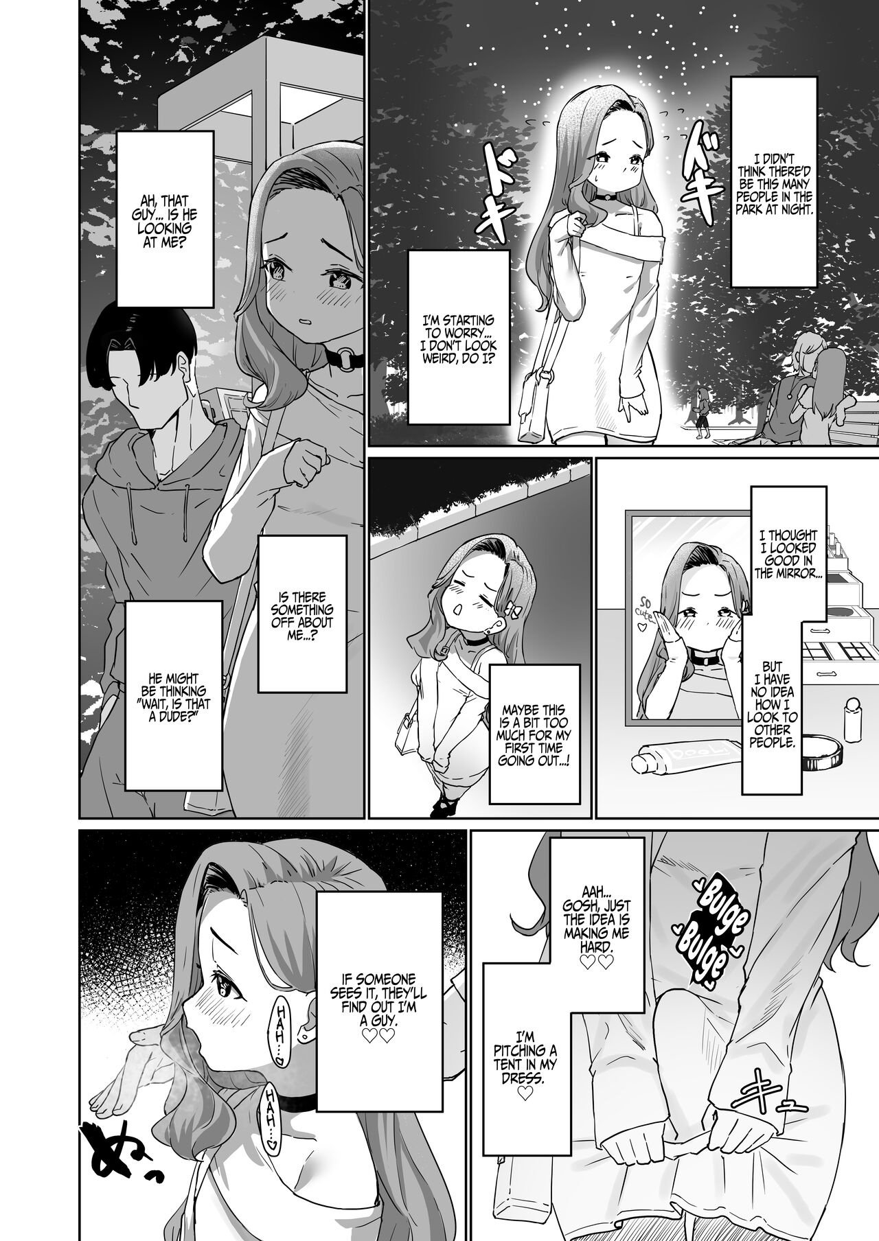 Hentai Otokonoko no Dokidoki Josou Gaishutsu Debut | Perverted Pretty Boy's Heart-thumping Outdoor Crossdressing Debut page 5 full