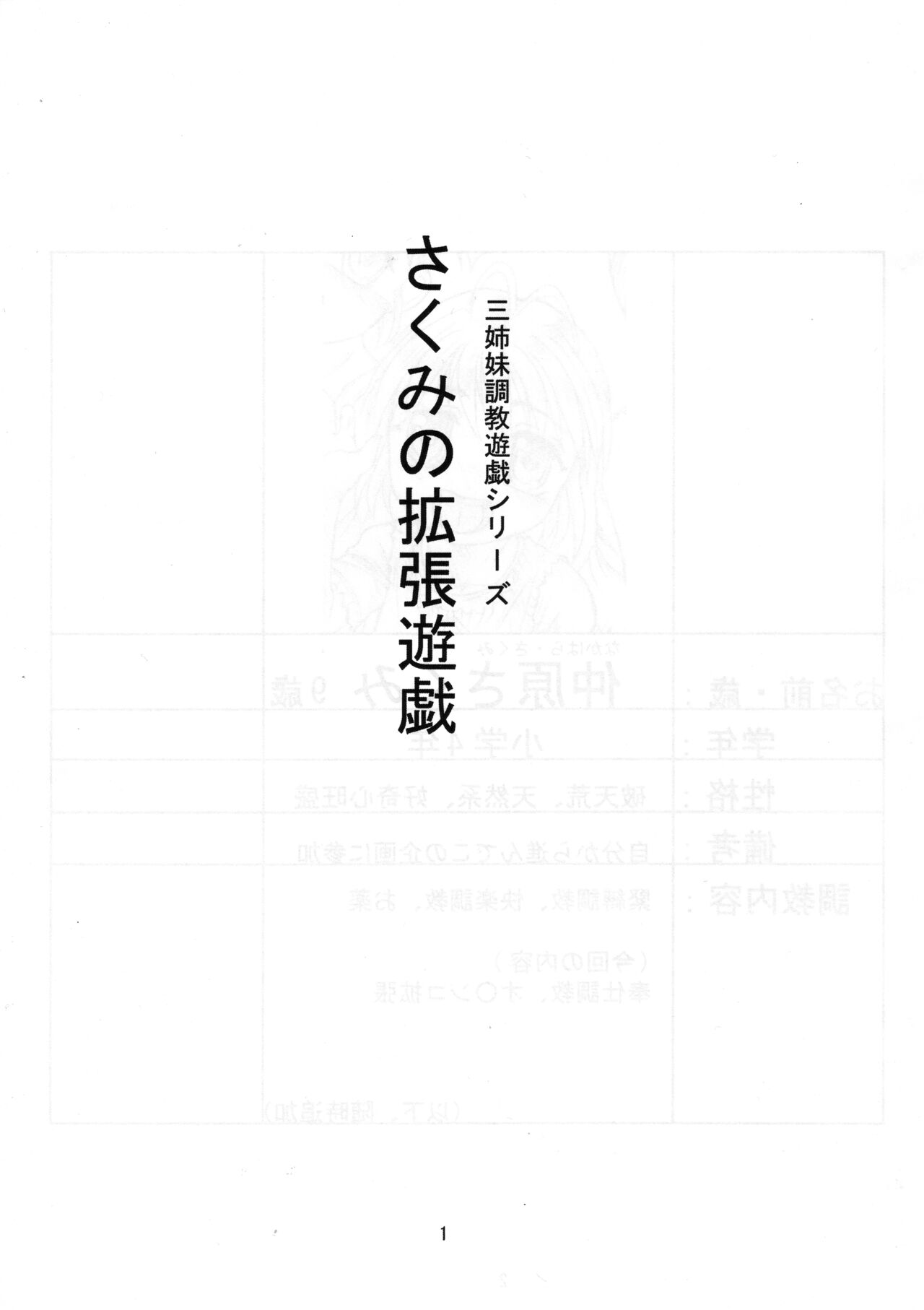 Sakumi no Kakuchou Yuugi Joukan Volume 1 page 2 full