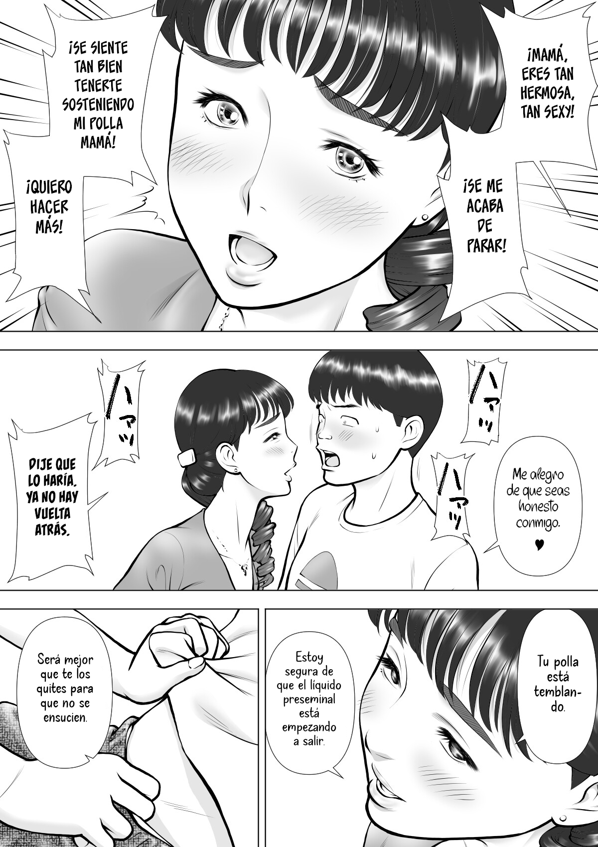 Haha no Kuchibiru kara Koboreru Boku no Seieki | Mi semen derramándose de los labios de mi madre page 8 full