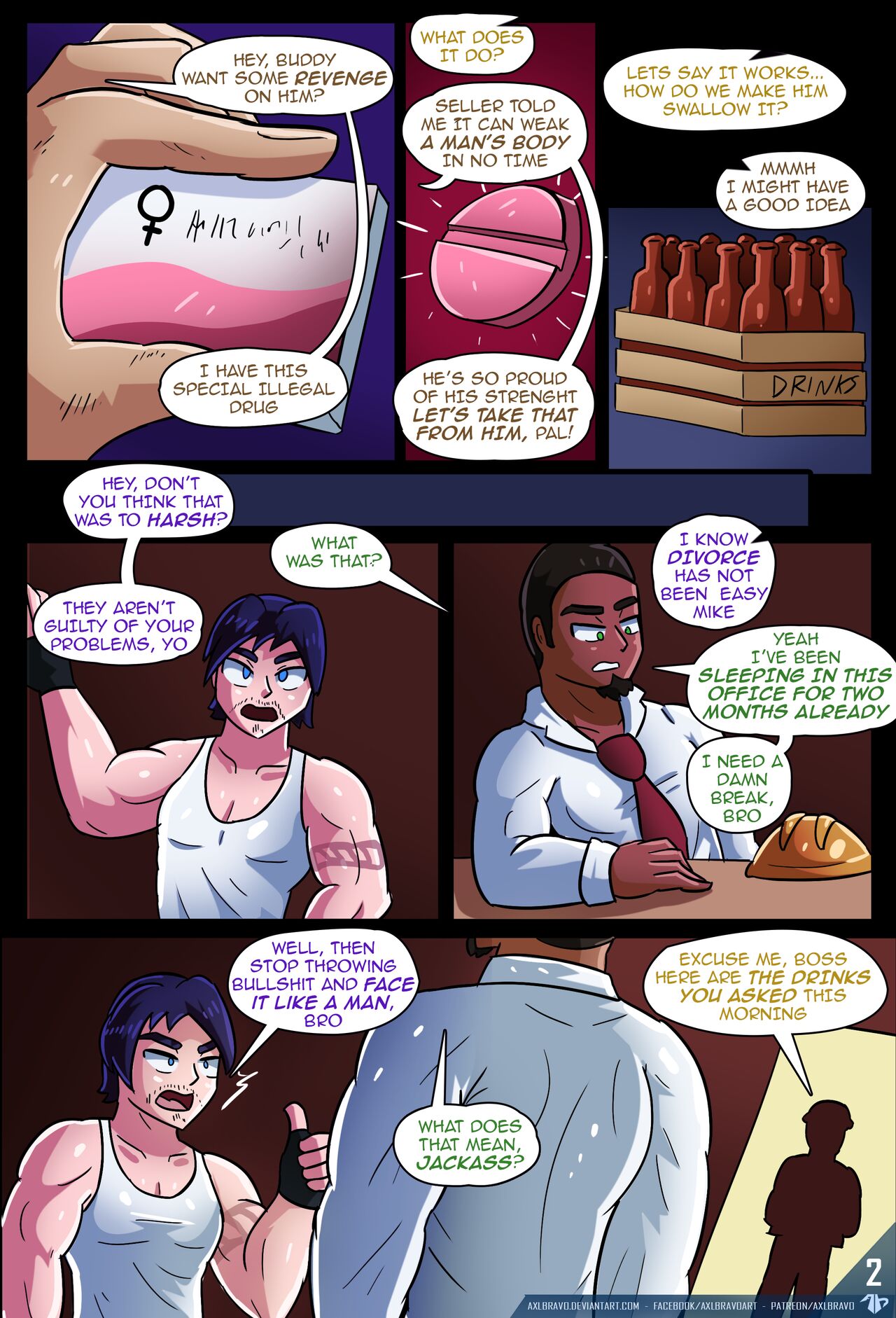 Drunken Gal by Axlbravo TG gender bender comic page 3 full
