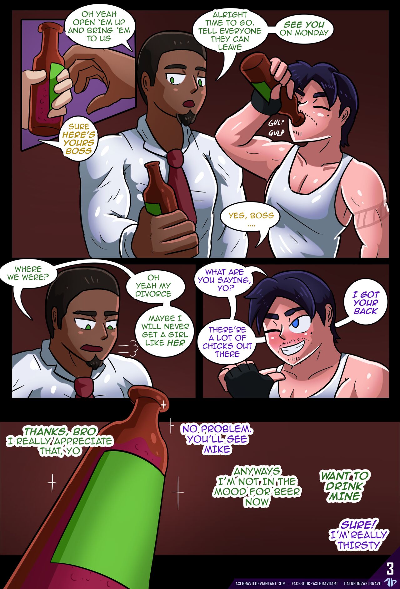 Drunken Gal by Axlbravo TG gender bender comic page 4 full