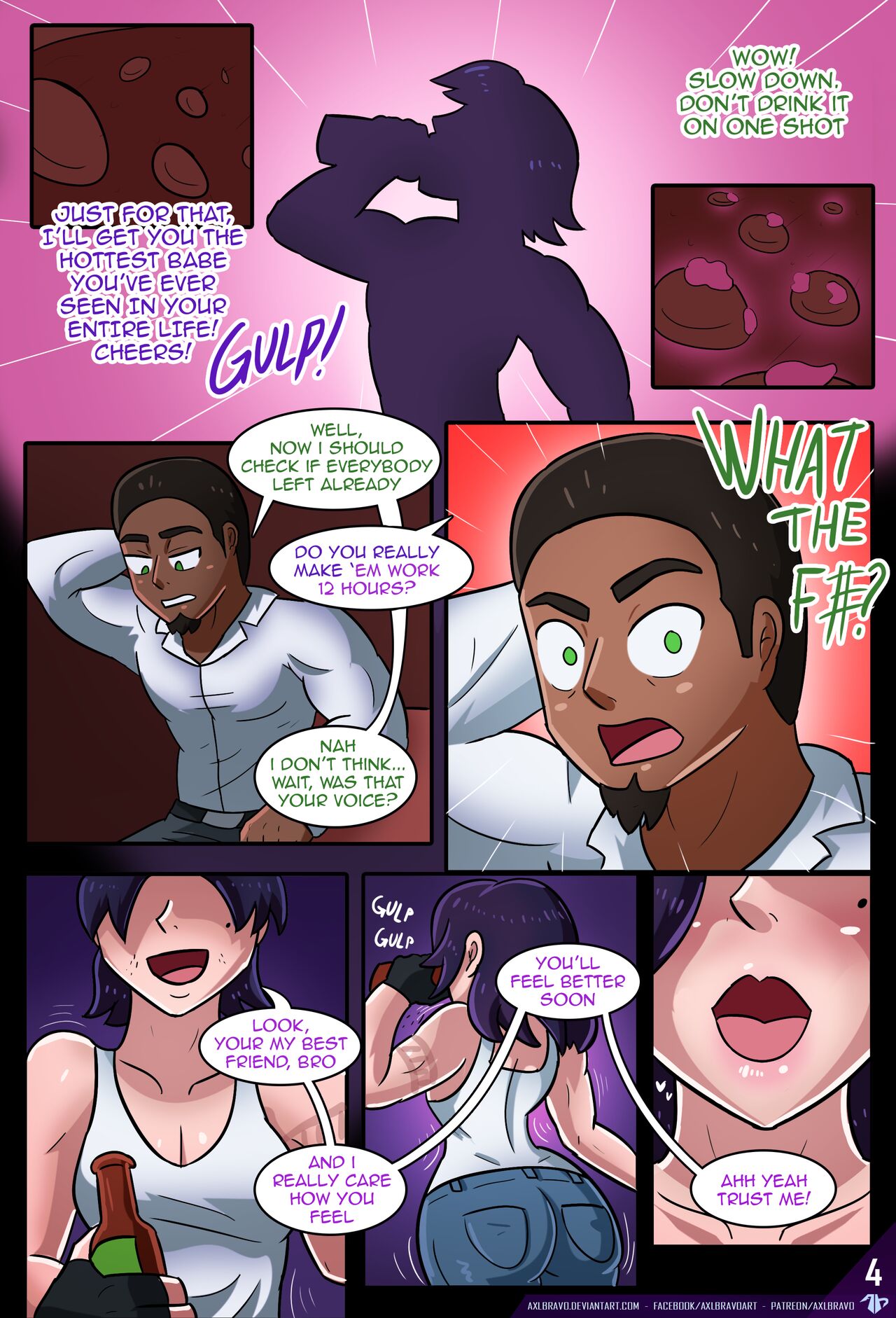 Drunken Gal by Axlbravo TG gender bender comic page 5 full