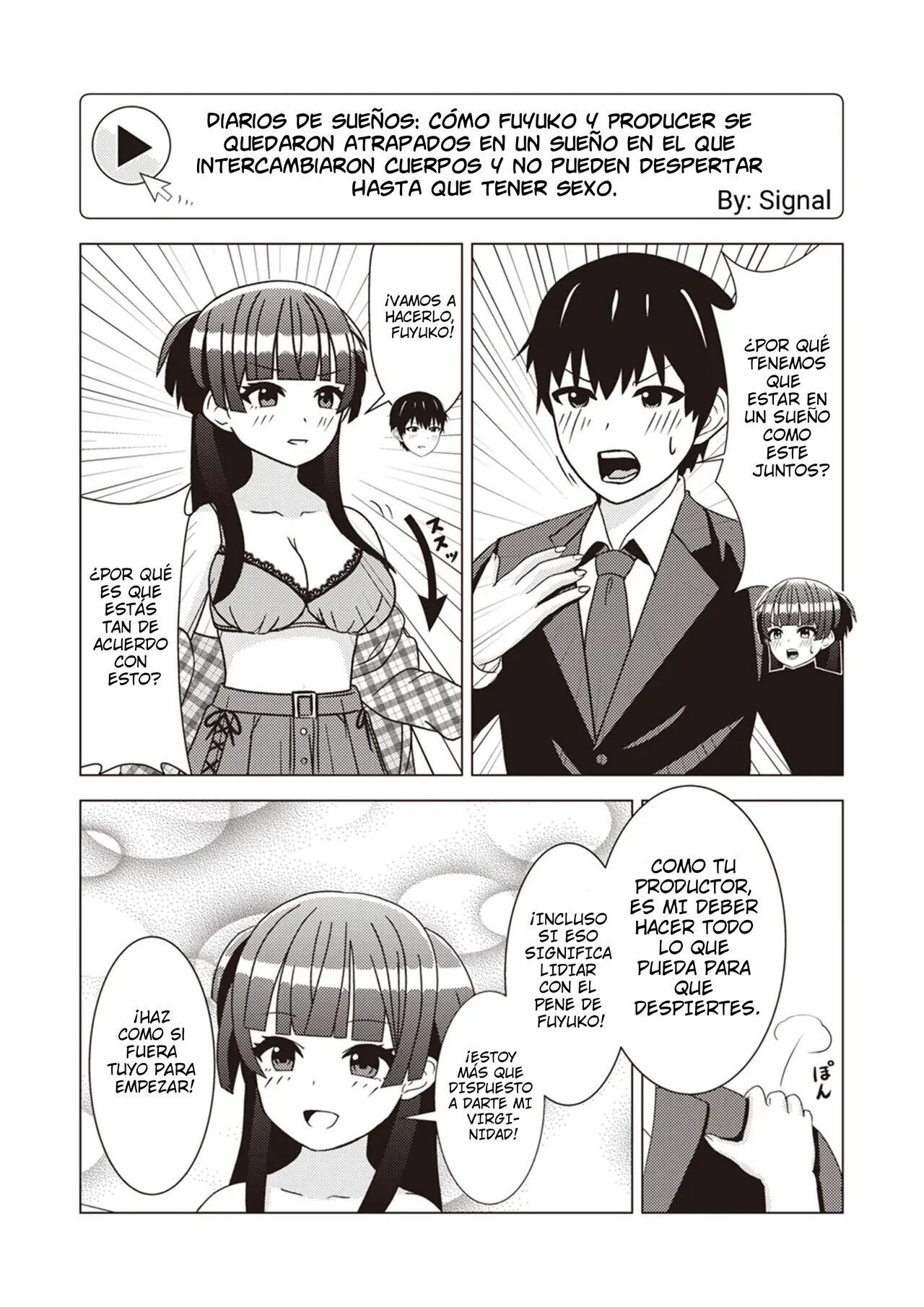 Diario de Sueños: Fuyuko y el productor page 1 full