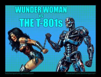 Wonder Woman vs Terminators cover