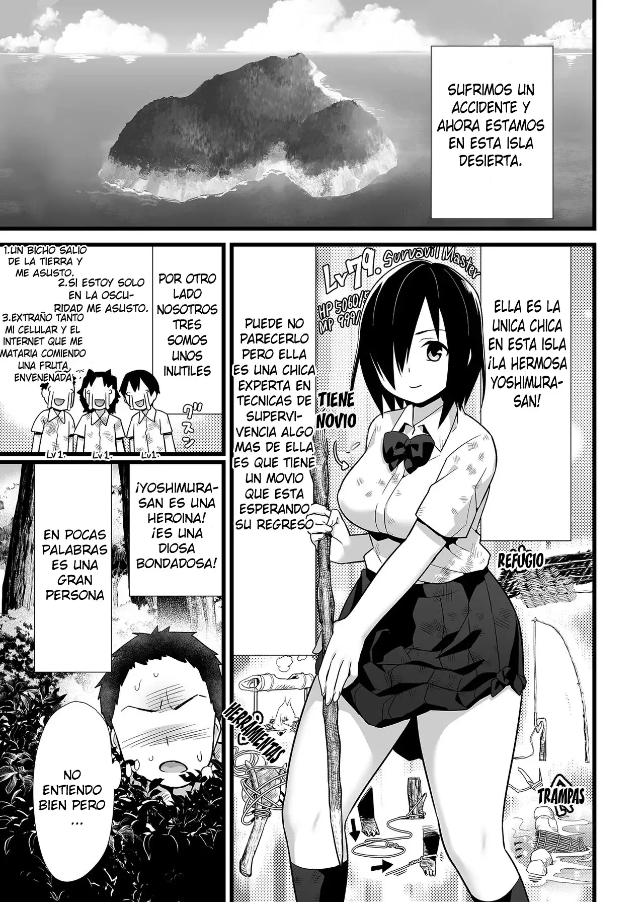 Mujintou JK! Choroi yo Yoshimura-san! Volume. 3  ~Minna de  Netori Hen~ |  ¡Una estudiante en una isla  desierta!  ¡yoshimura-san es facil de persuadir! Capitulo 3 ~Cogiendo con todos~ page 3 full