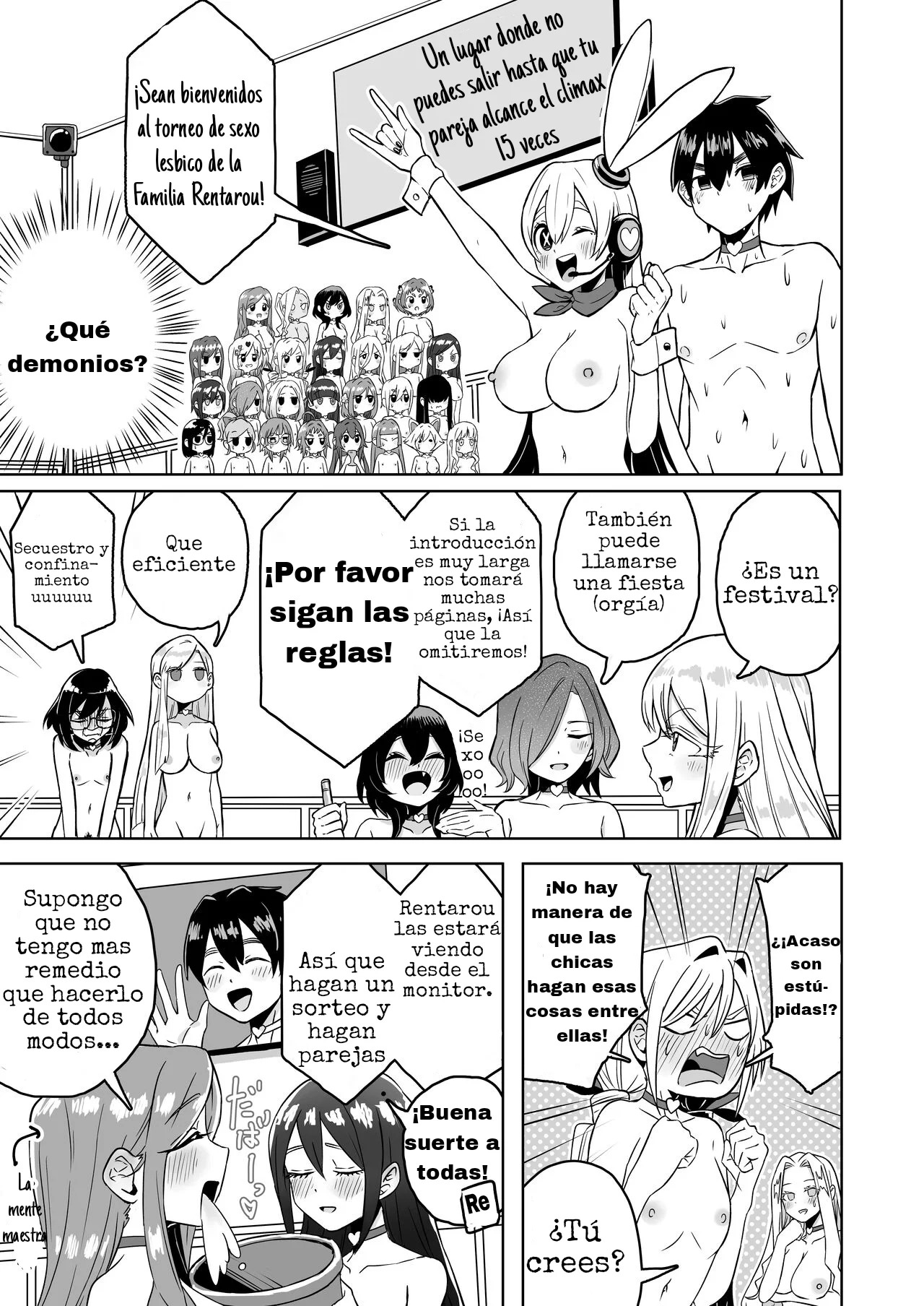 Rentarou Family Les Sex Taikai | La familia Rentarou en un Torneo de Sexo Lésbico Tournament page 1 full