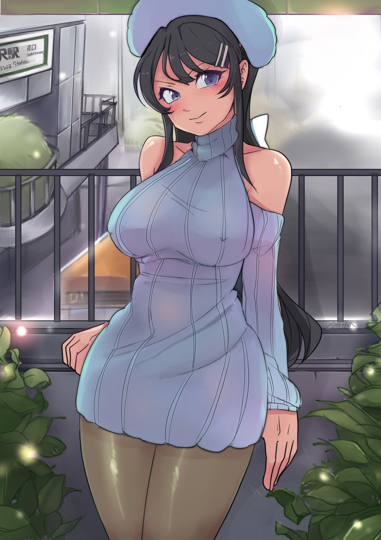 Mai Sakurajima at the train station page 3 full