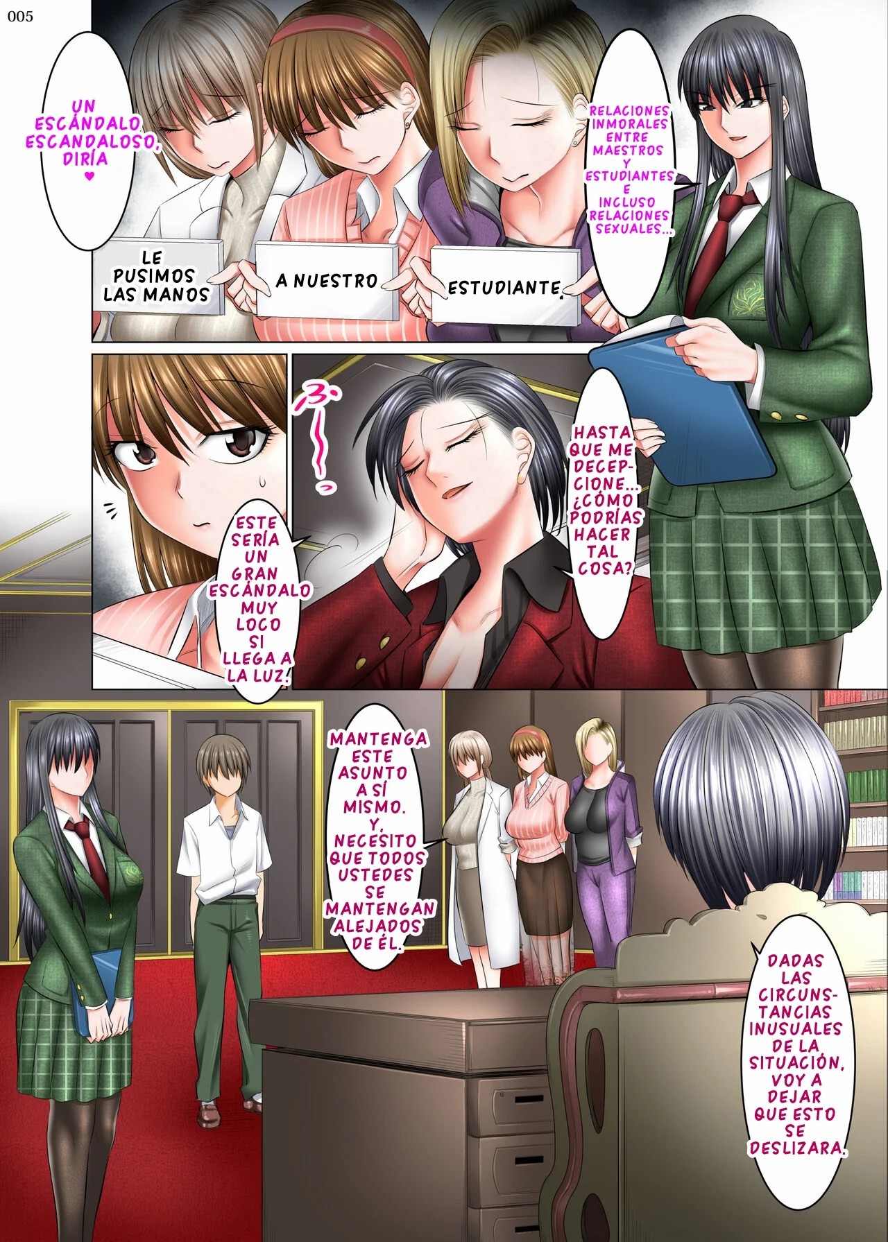Boku Igai Inpo no Sekai 4 Kouchou &amp; Seitokaichou Oyakodon Hen page 5 full
