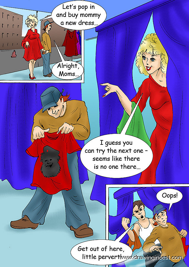 IKinky boy enjoys his mom's boobs and wet hole in the fitting-room during shopping page 1 full