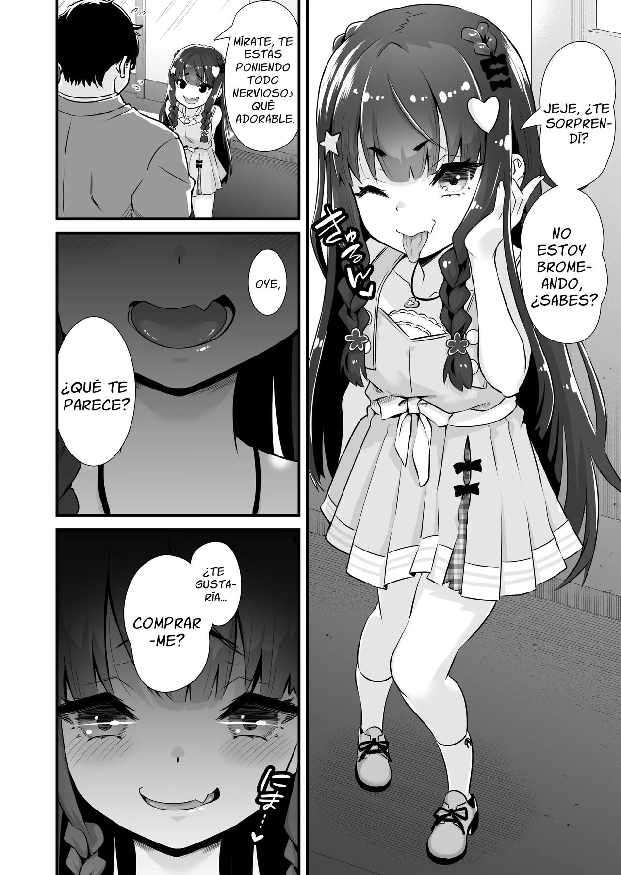 Succubus-kei Enkou J● Sayaka VS Mesugaki Wakarase Oji-san | La Prostituta Súcubo Sayaka VS Un Semental de Mediana Edad page 3 full