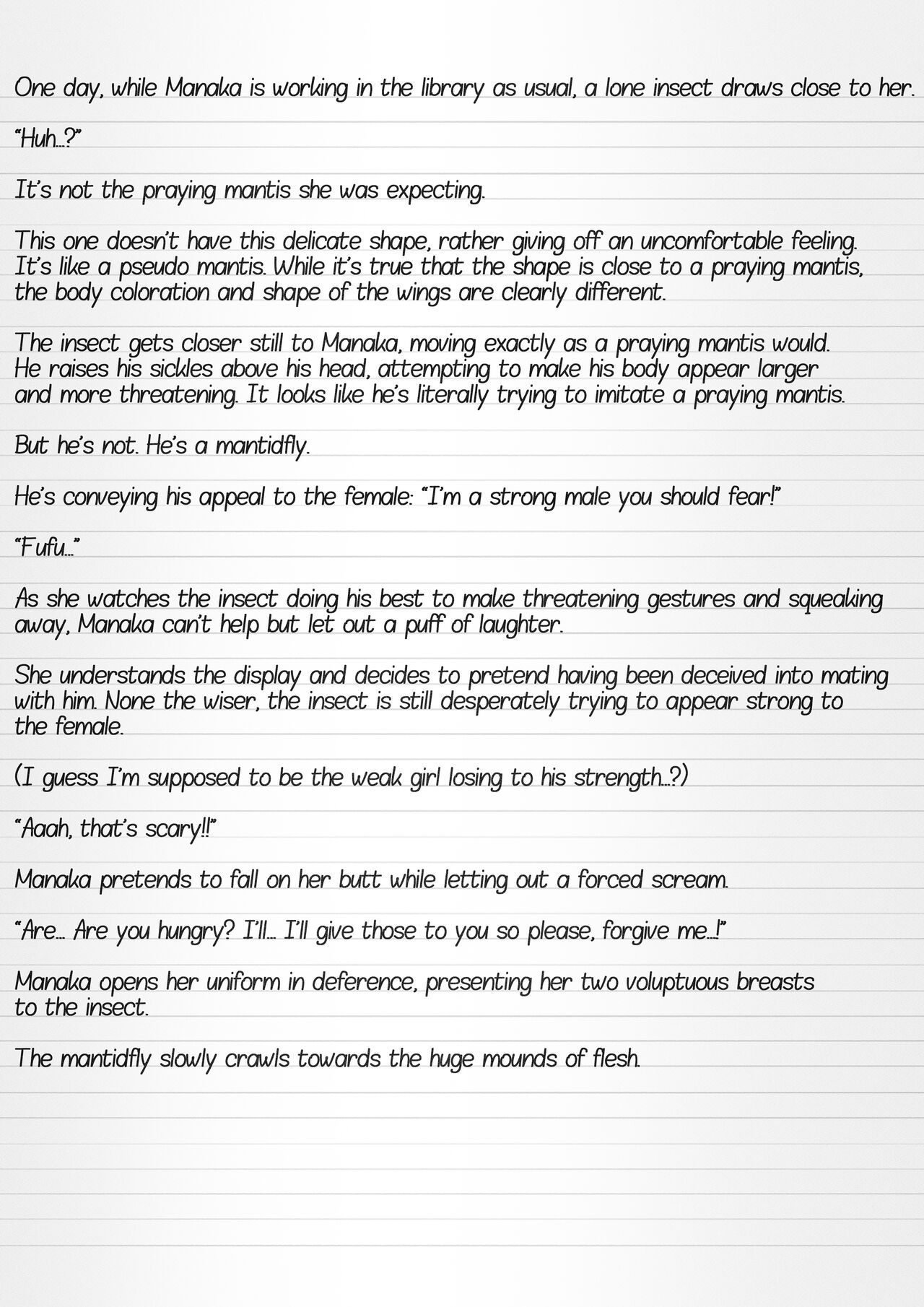 Misuke's Short Stories 16 - Manaka &amp; Mantifly page 3 full