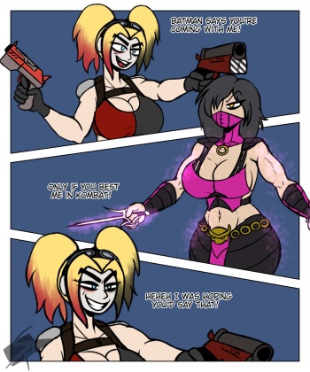 Harley Quinn X Mileena cover