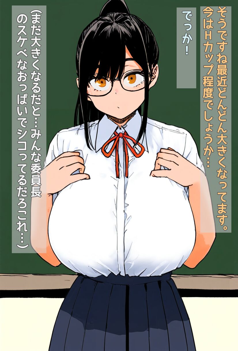 変態おっぱいに改造された委員長は教壇上で乳オナ絶頂してしまう page 4 full