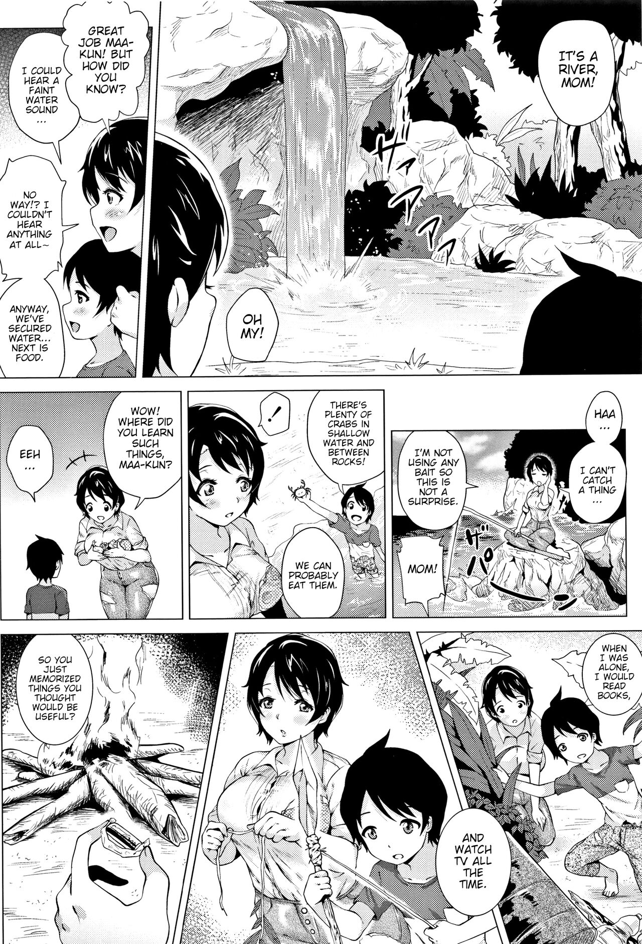 Mama to Boku to Mujintou | Me and mom and a deserted island page 4 full
