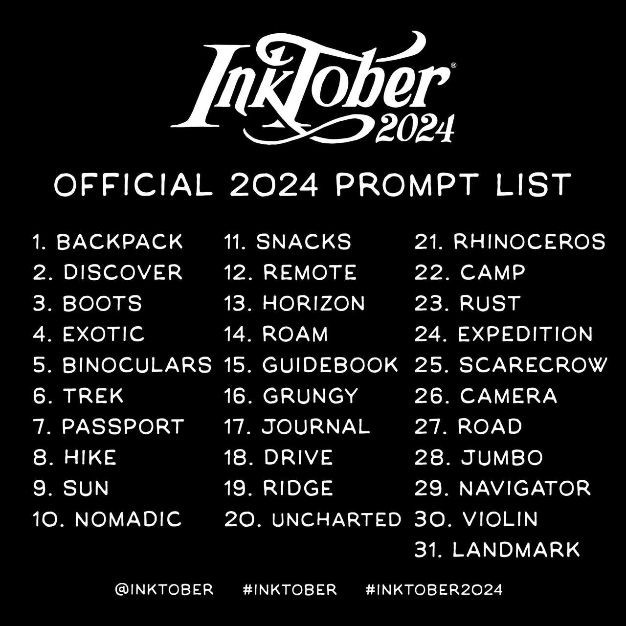 Inktober 2024 page 1 full